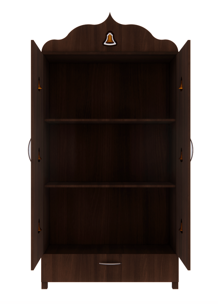 Pooja Stand (5 x 3 Feet, Dark Brown with Draw) - Sekar Lifestyle