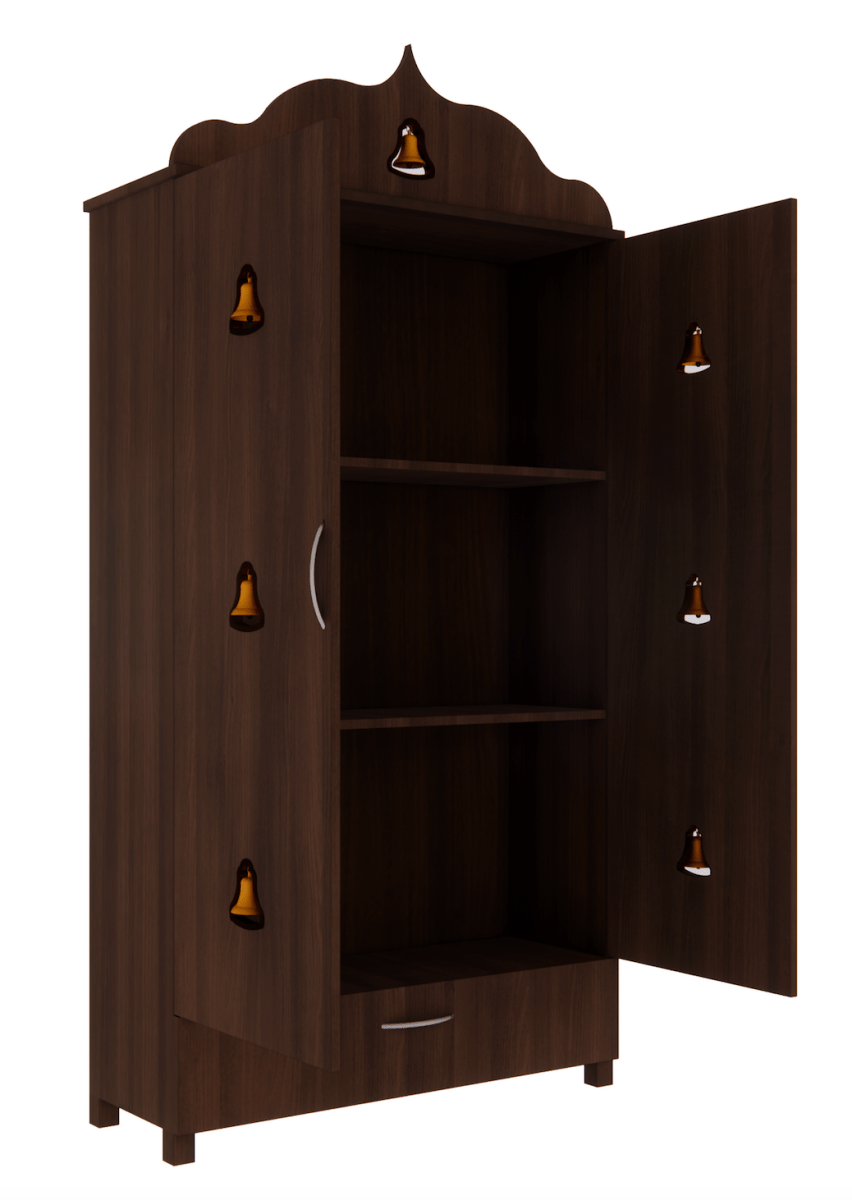 Pooja Stand (5 x 3 Feet, Dark Brown with Draw) - Sekar Lifestyle