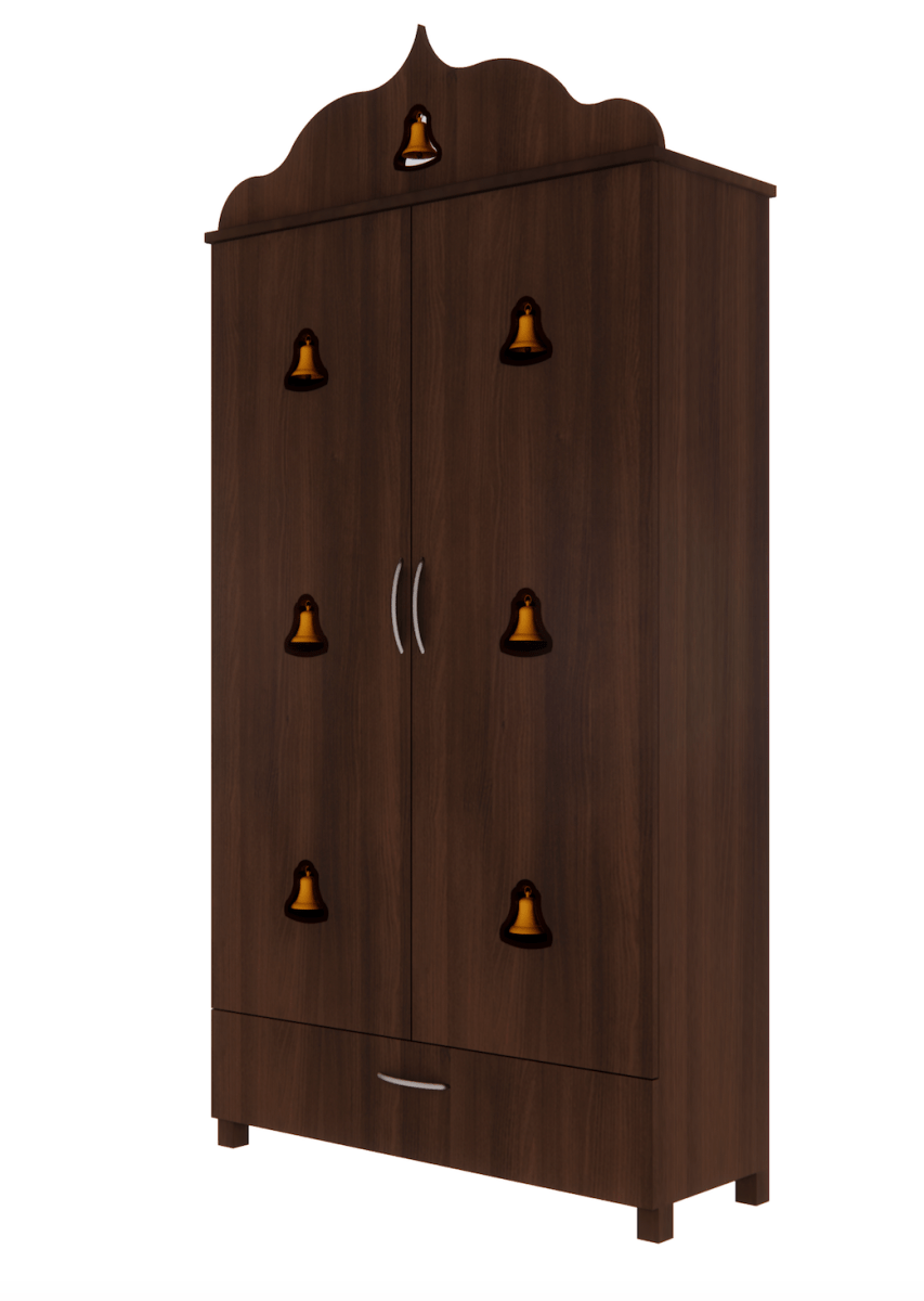 Pooja Stand (5 x 3 Feet, Dark Brown with Draw) - Sekar Lifestyle