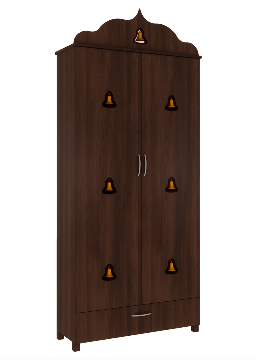 Pooja Stand (6 x 3 Feet, Dark Brown with Draw) - Sekar Lifestyle