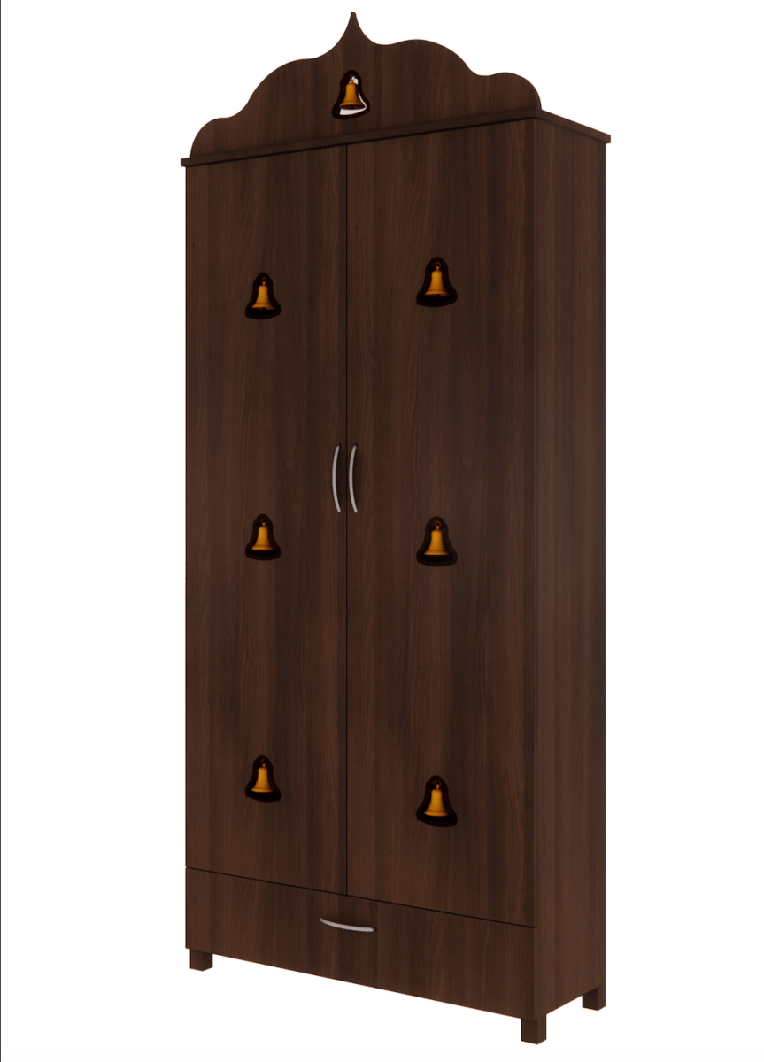 Pooja Stand (6 x 3 Feet, Dark Brown with Draw) - Sekar Lifestyle