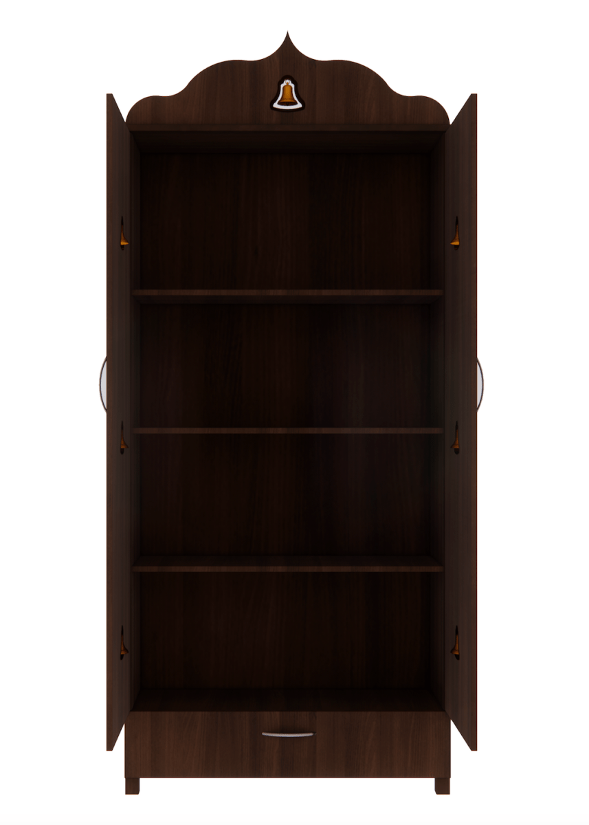Pooja Stand (6 x 3 Feet, Dark Brown with Draw) - Sekar Lifestyle