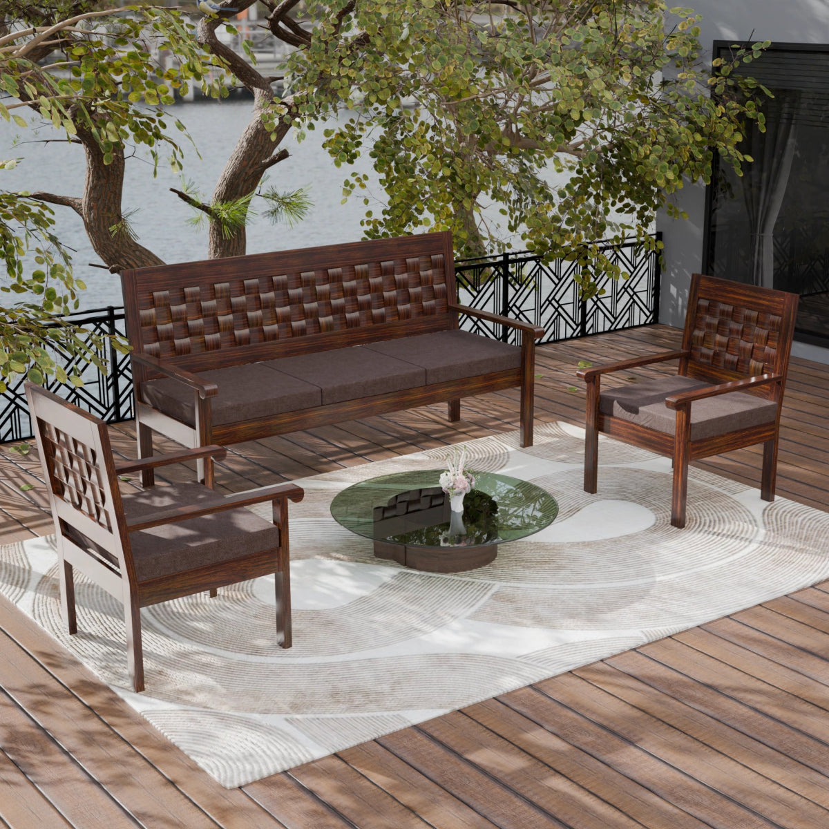 Regal Teak Wood Sofa Set - Sekar Lifestyle