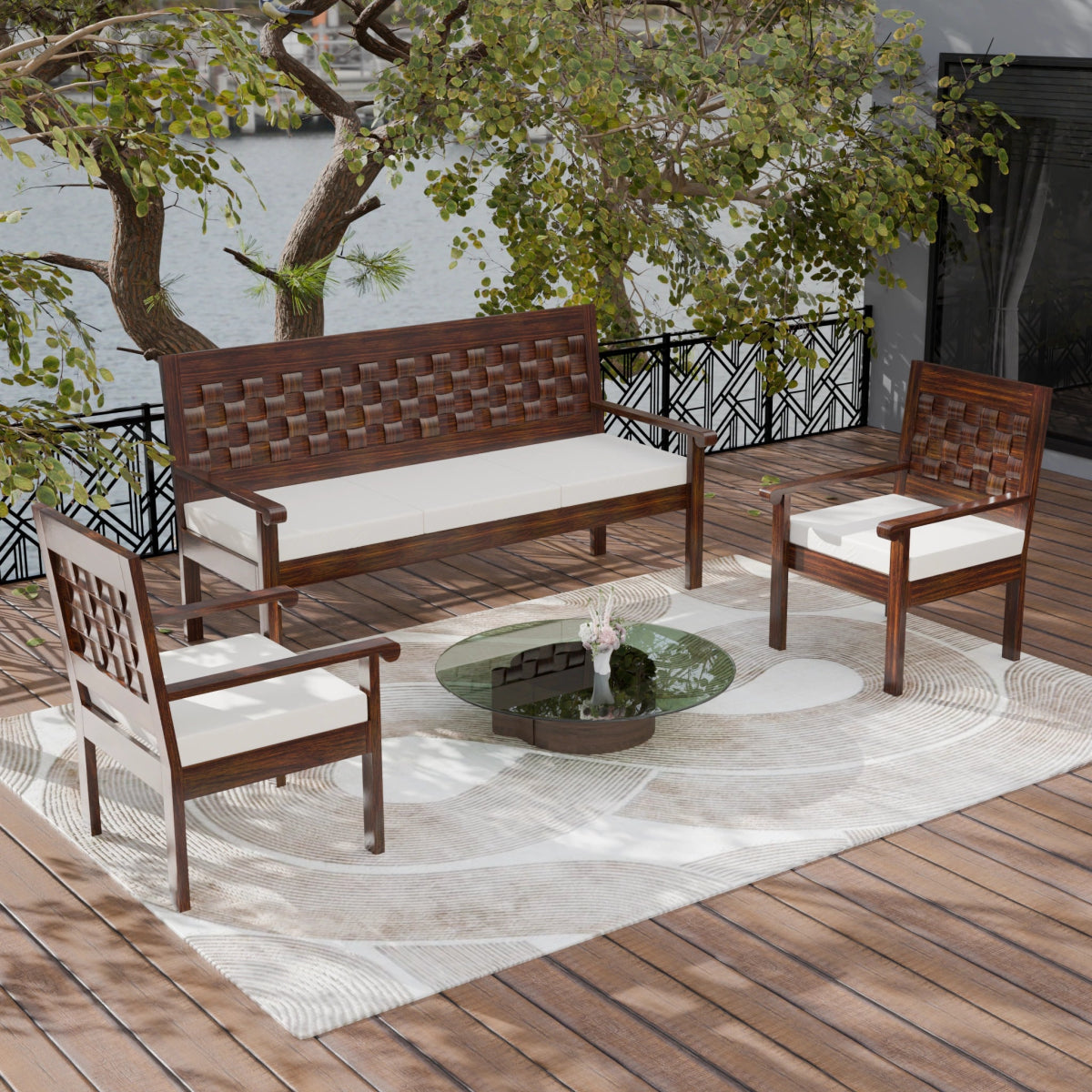 Regal Teak Wood Sofa Set - Sekar Lifestyle
