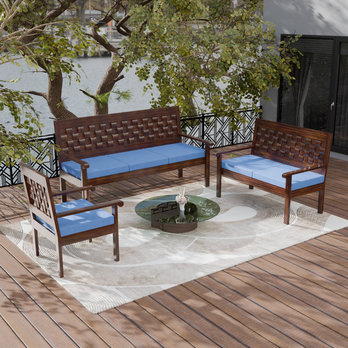 Regal Teak Wood Sofa Set - Sekar Lifestyle