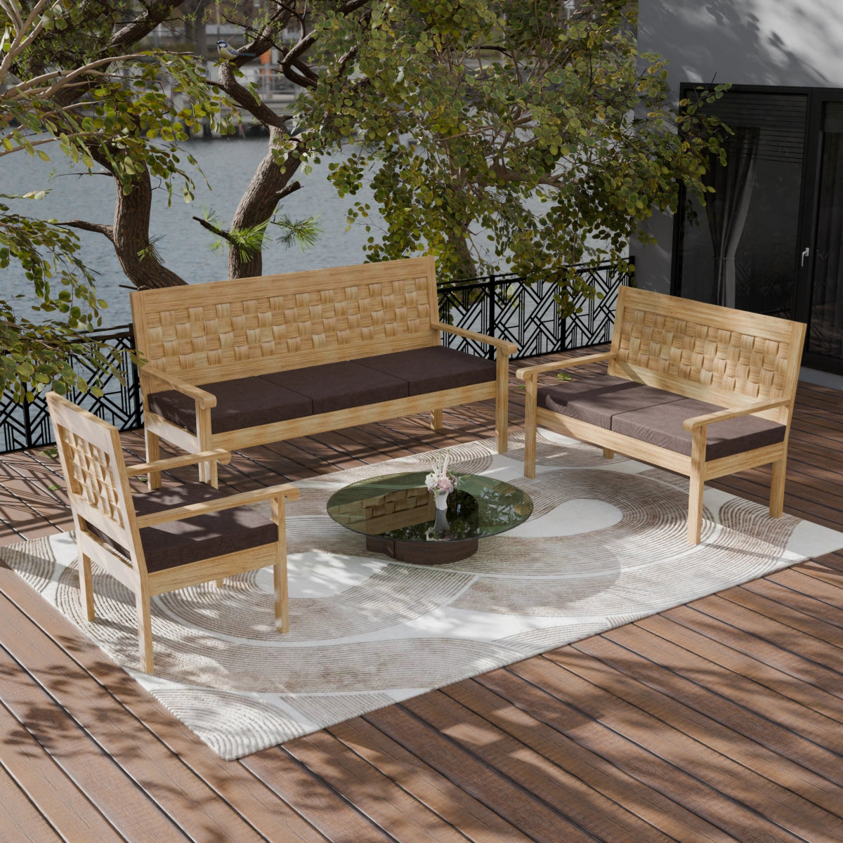 Regal Teak Wood Sofa Set - Sekar Lifestyle