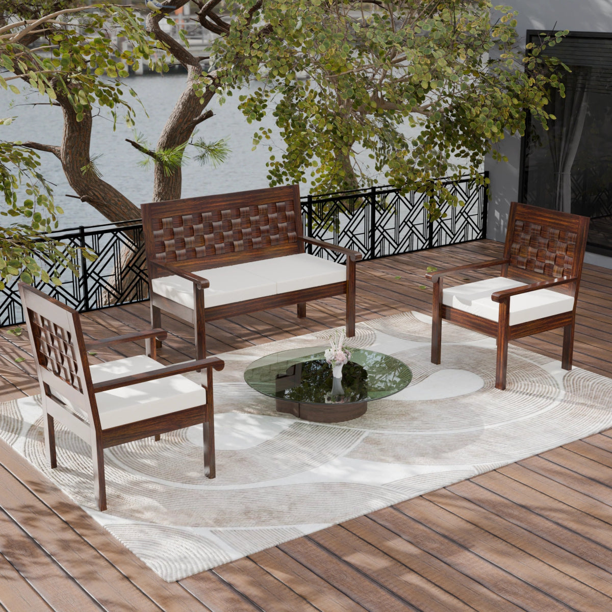 Regal Teak Wood Sofa Set - Sekar Lifestyle