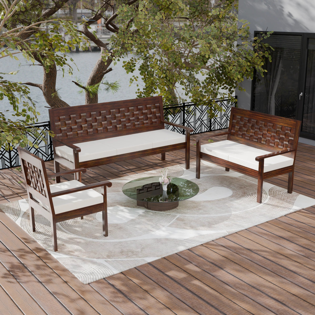 Regal Teak Wood Sofa Set - Sekar Lifestyle