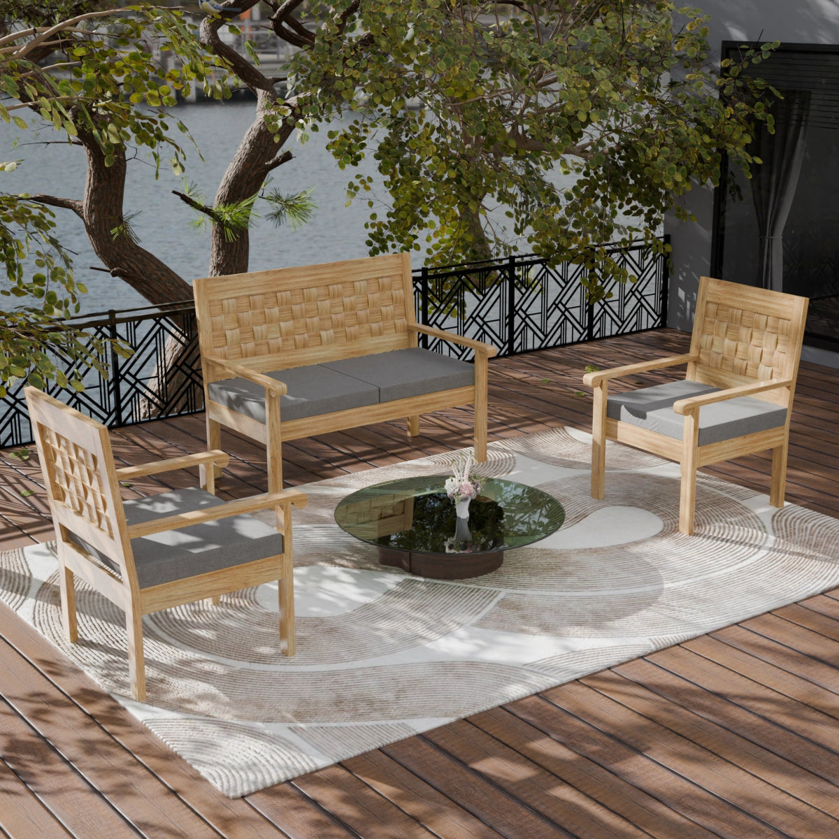 Regal Teak Wood Sofa Set - Sekar Lifestyle