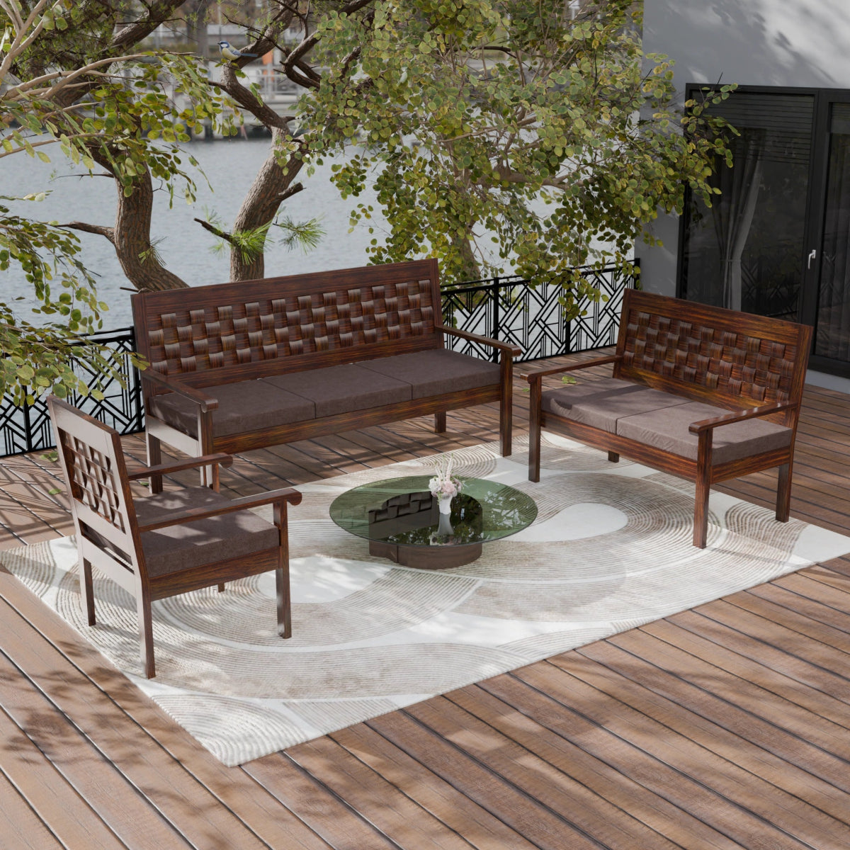 Regal Teak Wood Sofa Set - Sekar Lifestyle