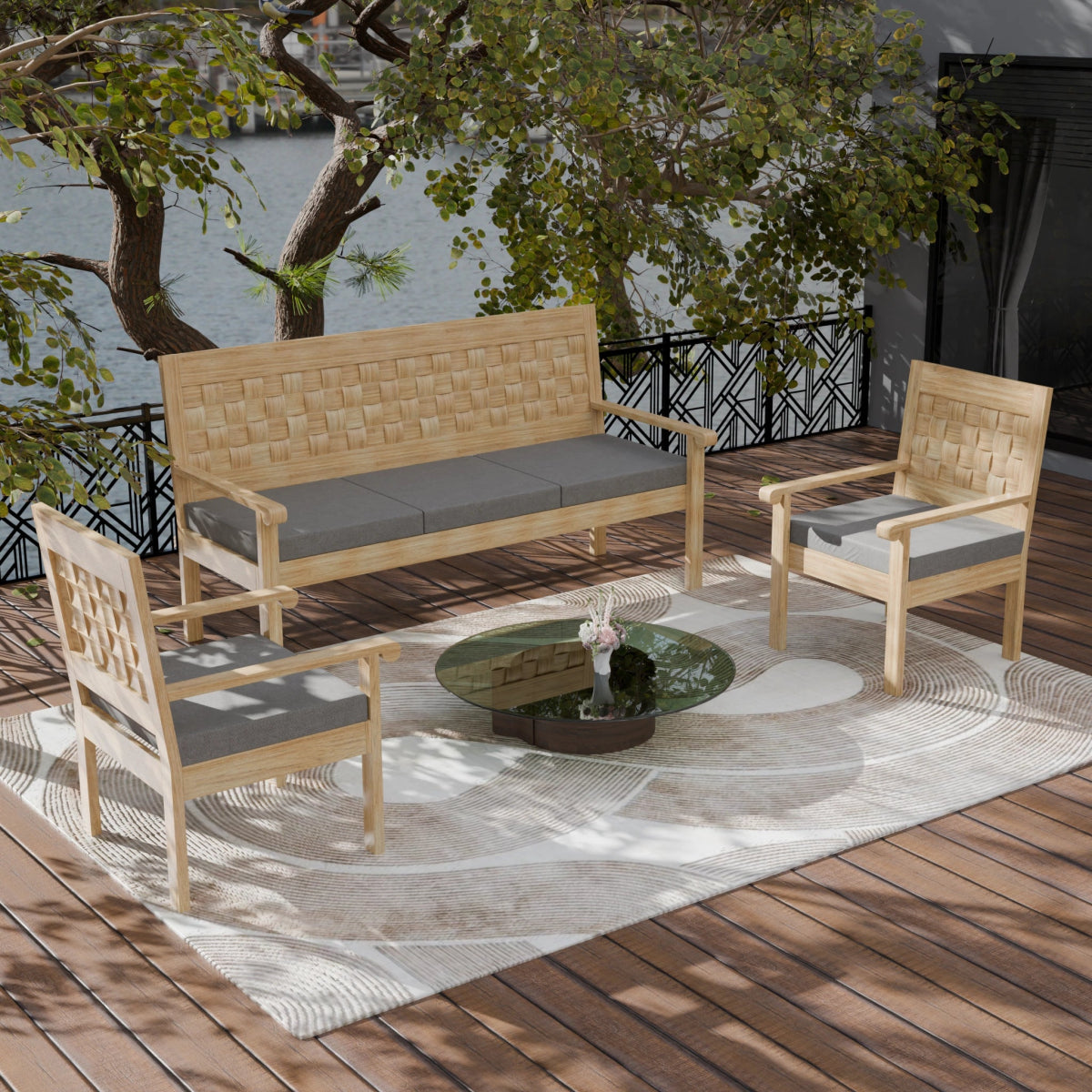 Regal Teak Wood Sofa Set - Sekar Lifestyle