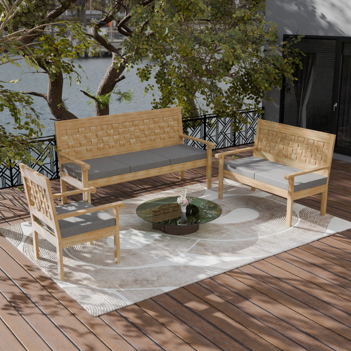 Regal Teak Wood Sofa Set - Sekar Lifestyle