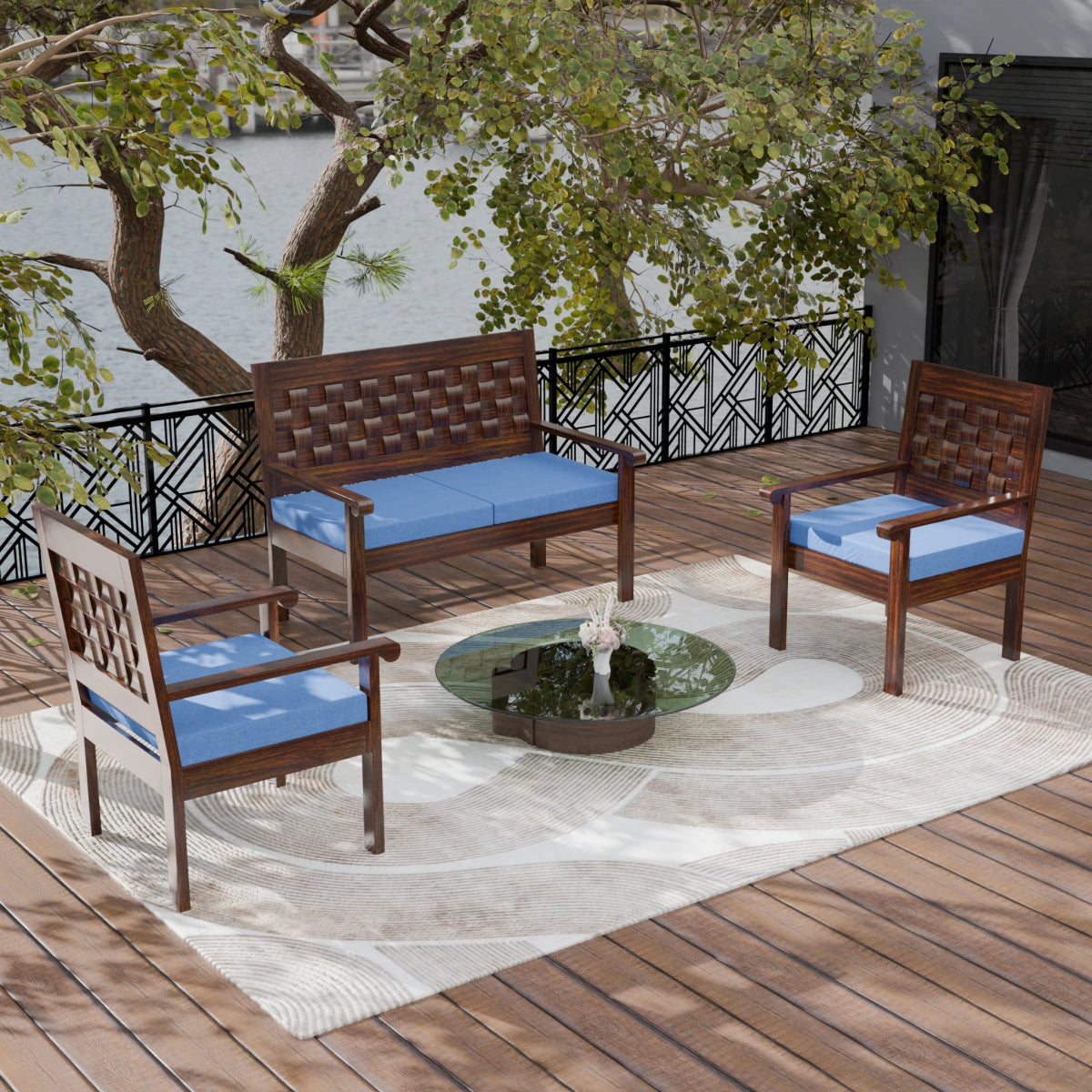 Regal Teak Wood Sofa Set - Sekar Lifestyle
