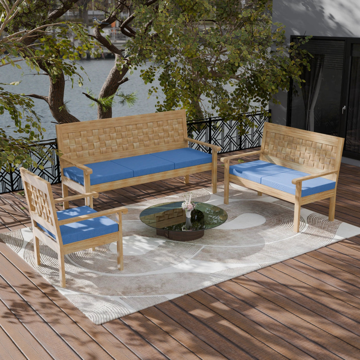 Regal Teak Wood Sofa Set - Sekar Lifestyle