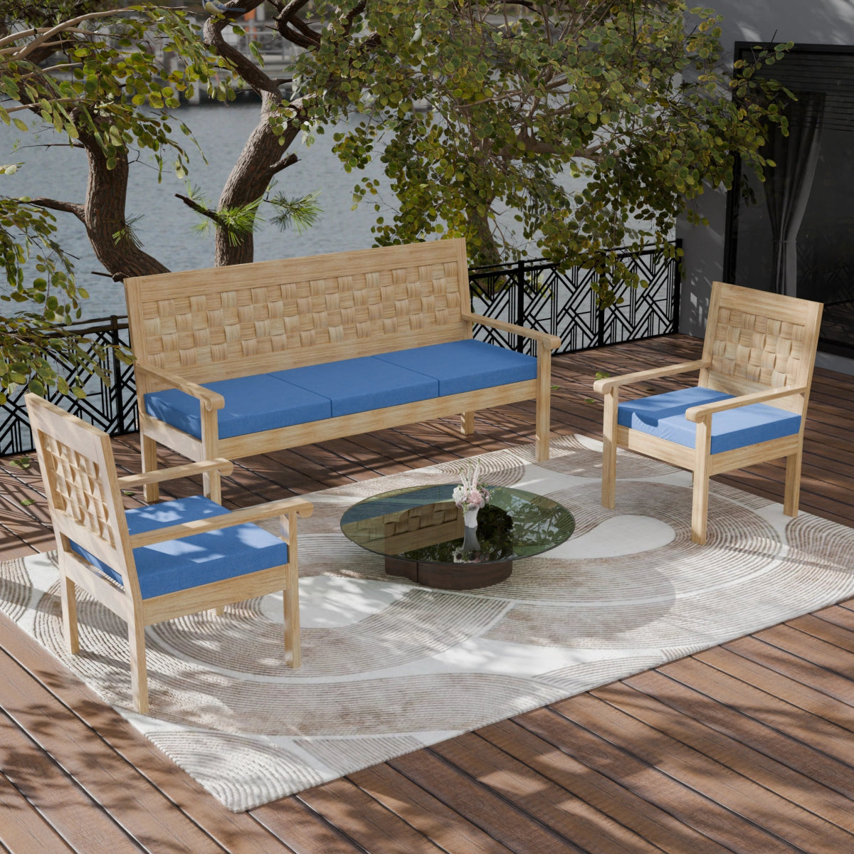 Regal Teak Wood Sofa Set - Sekar Lifestyle