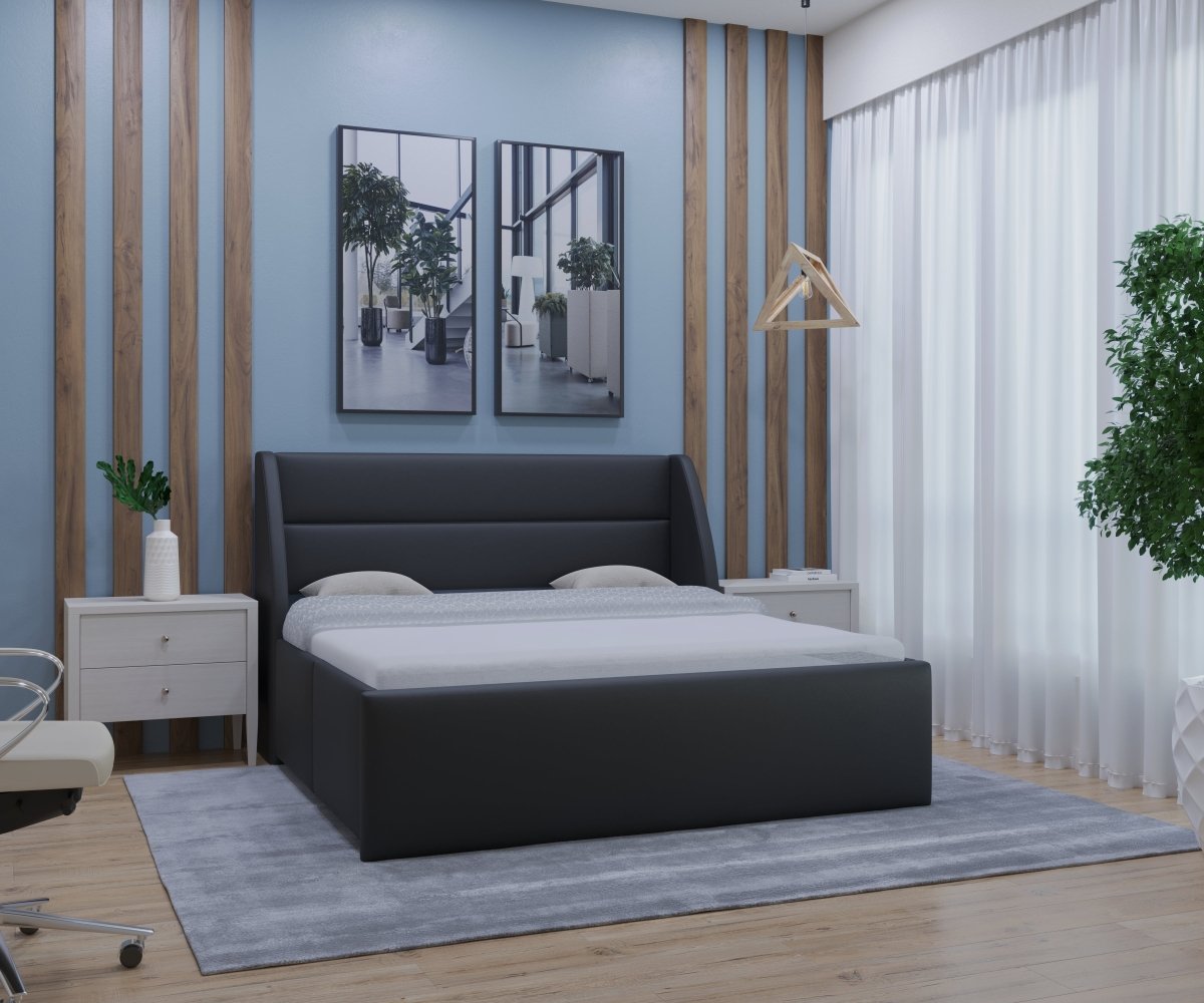 Serenity Sleep Series Leatherette Upholstered Bed - Sekar Lifestyle