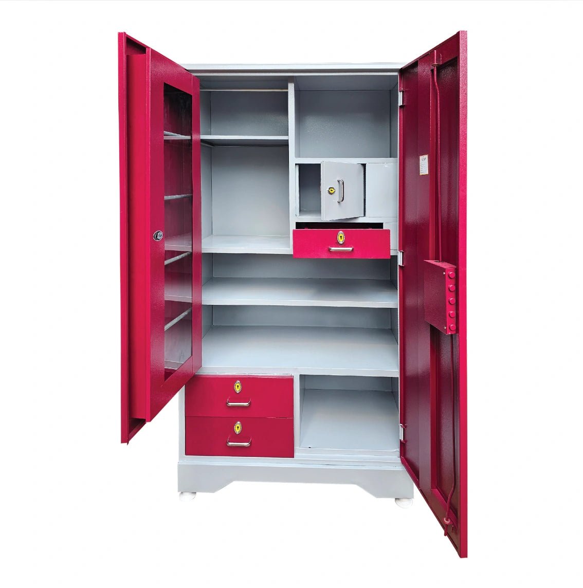 Stylish Red Mild Steel X15 Almirah (78x38x20 inches) - Sekar Lifestyle