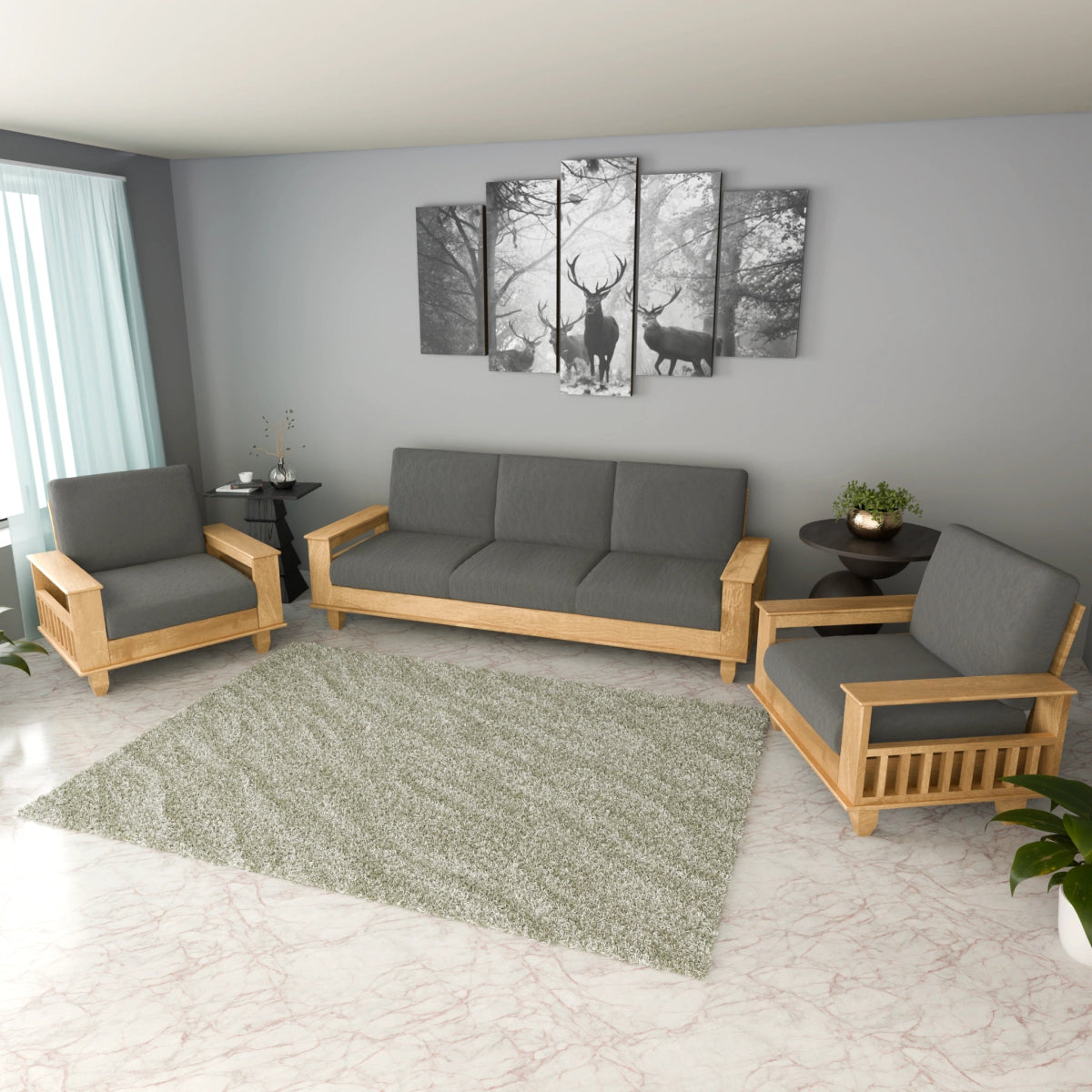 Teakwood Heritage Series Wooden Sofa - Sekar Lifestyle