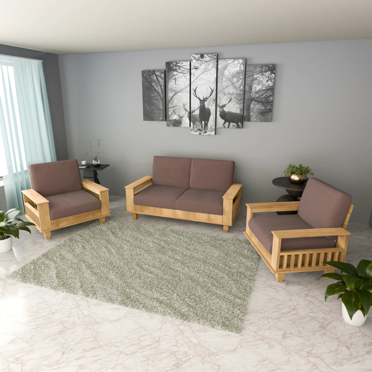 Teakwood Heritage Series Wooden Sofa - Sekar Lifestyle