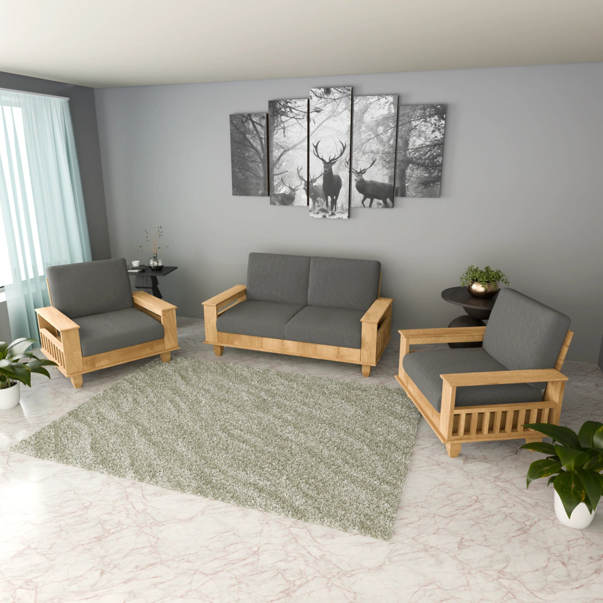 Teakwood Heritage Series Wooden Sofa - Sekar Lifestyle