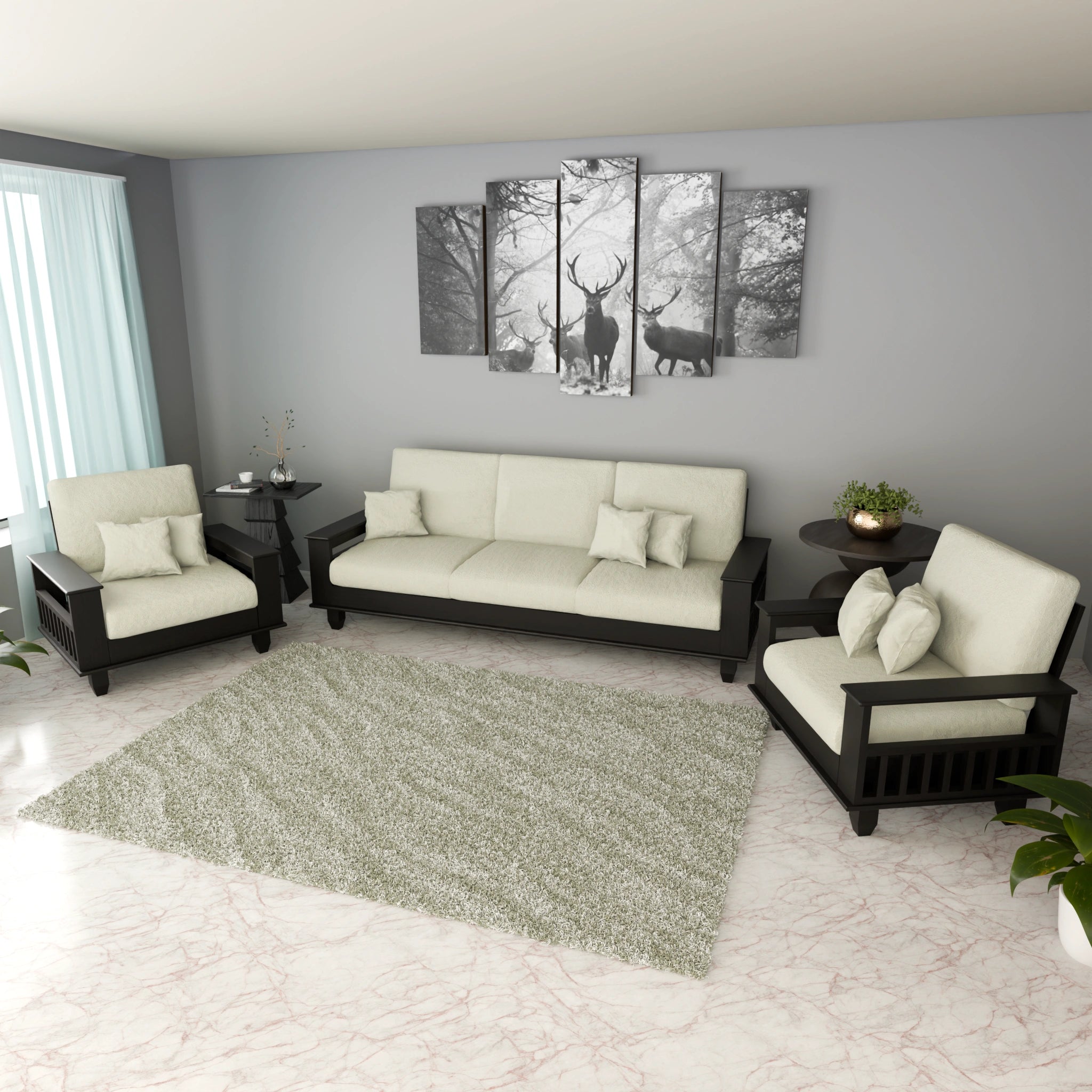 Teakwood Heritage Wooden Sofa Set – Premium Furniture with Cushions & Pillows - Sekar Lifestyle