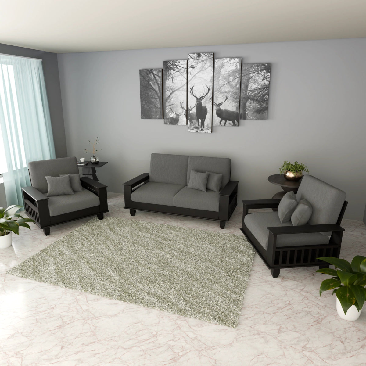 Teakwood Heritage Wooden Sofa Set – Premium Furniture with Cushions & Pillows - Sekar Lifestyle