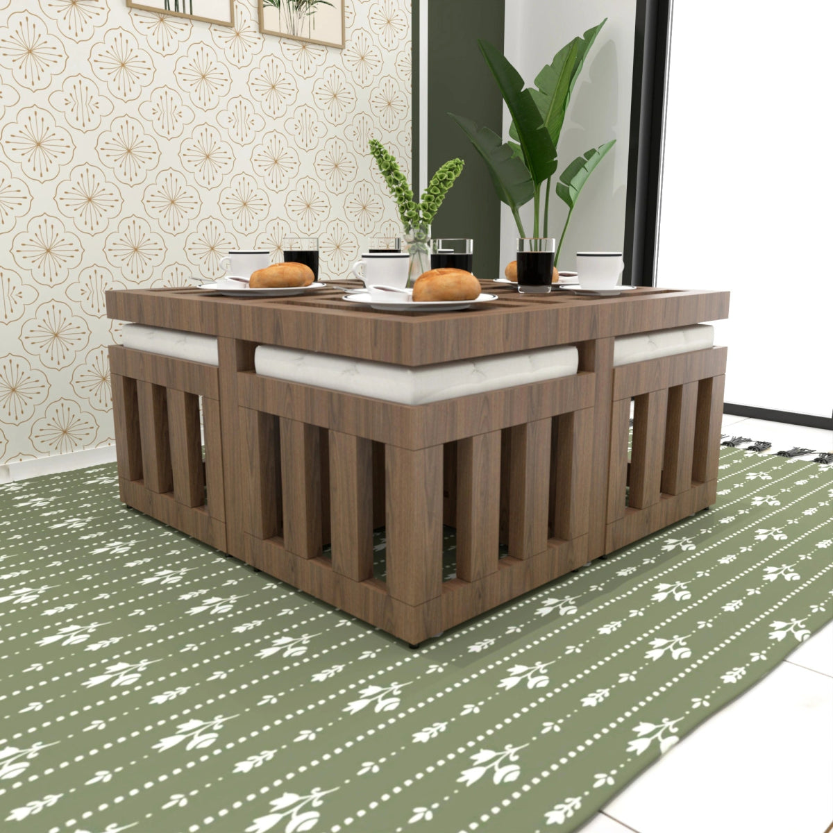The Grid Nest Coffee & Dining Table Set - Sekar Lifestyle