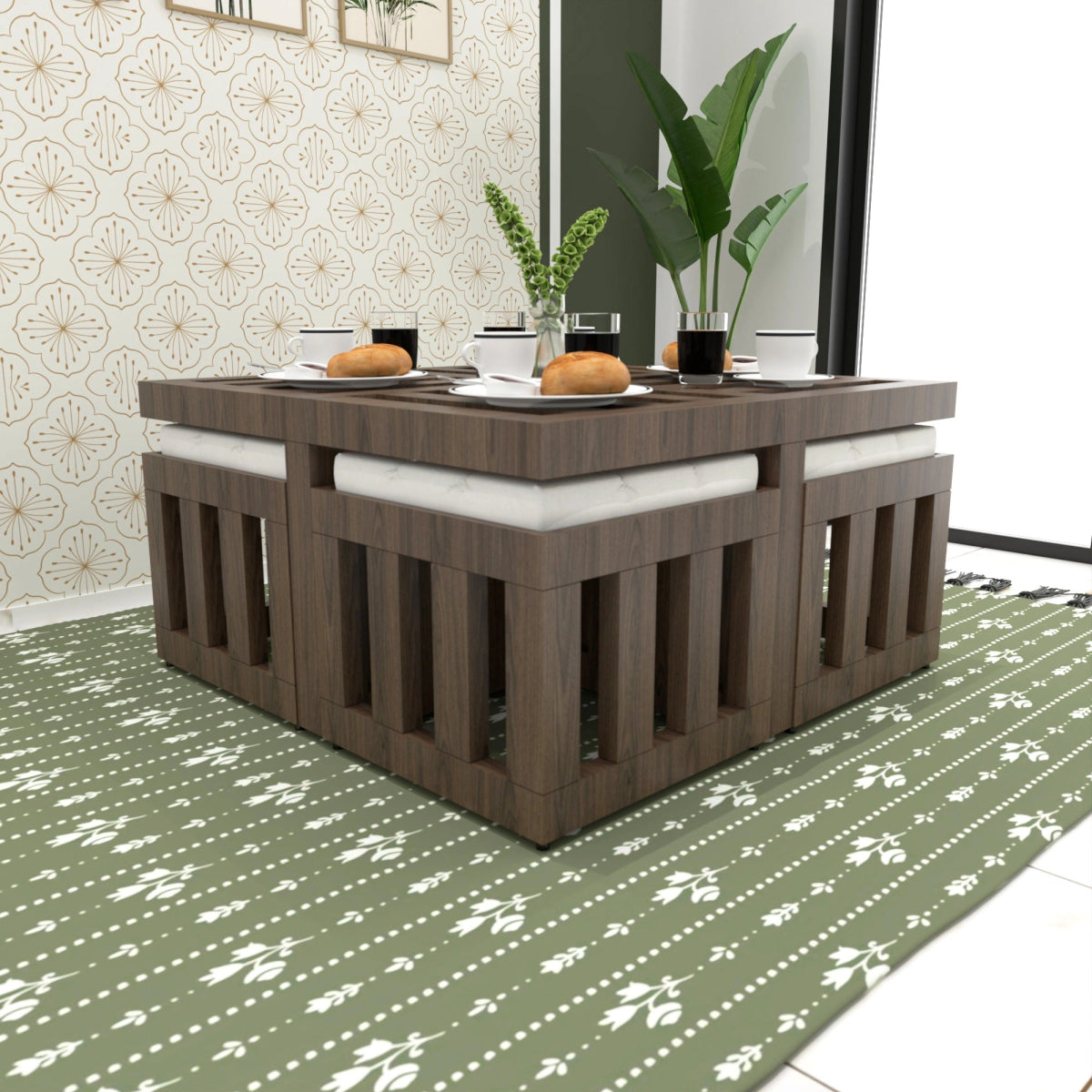 The Grid Nest Coffee & Dining Table Set - Sekar Lifestyle