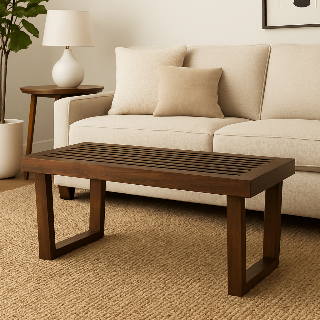 The Slatted Elegance Bench - Sekar Lifestyle