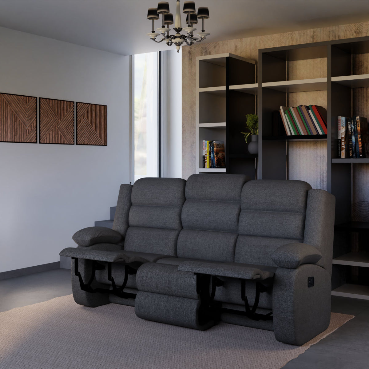 Three Seater Fabric Recliner Series - Sekar Lifestyle