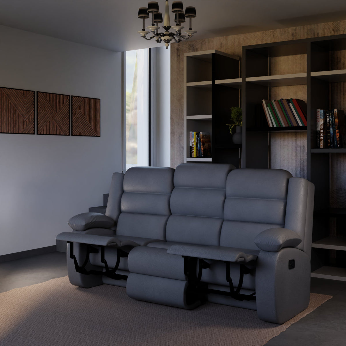 Three Seater Leatherette Recliner Series - Sekar Lifestyle