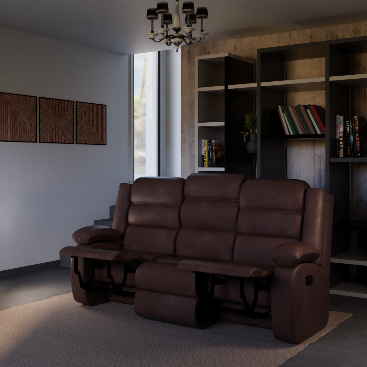 Three Seater Leatherette Recliner Series - Sekar Lifestyle