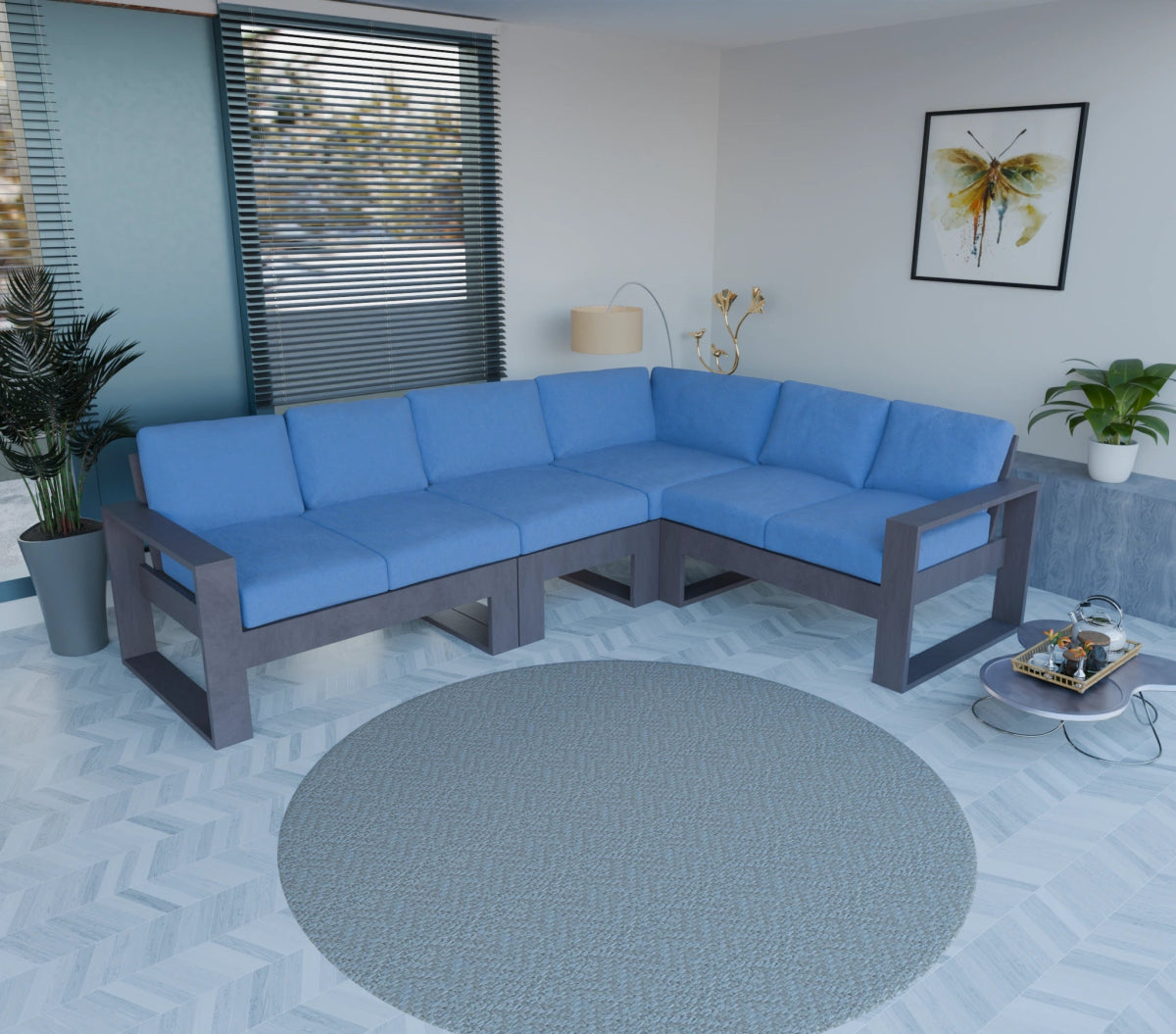 Urban Comfort Series – Teak Wood Corner Sofa | Premium Furniture - Sekar Lifestyle