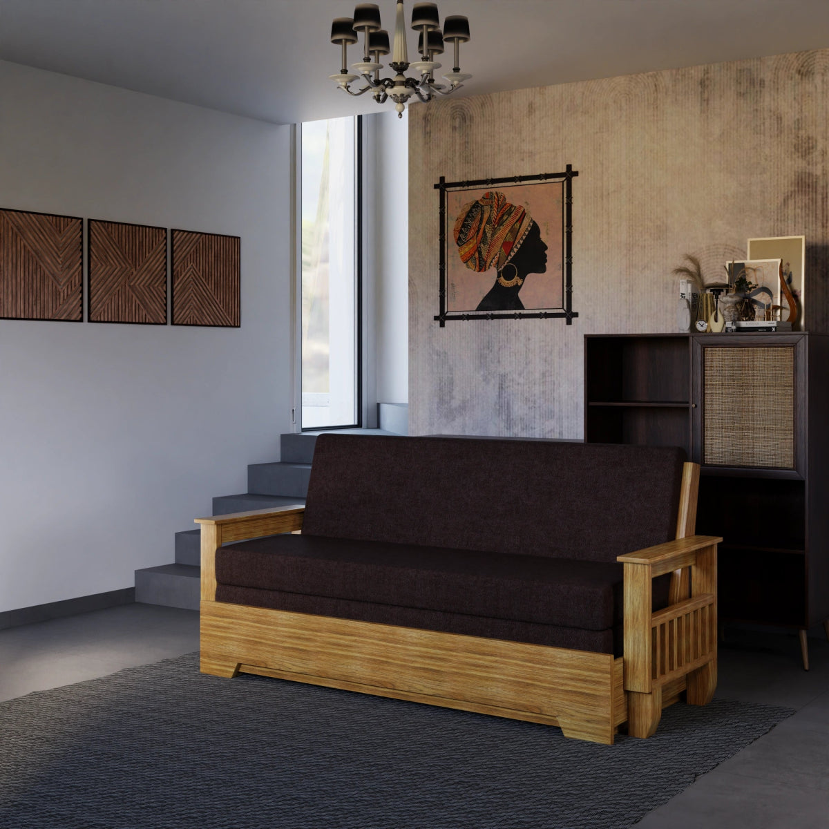 Vintage Harmony Sofa Cum Bed – China Teak - Sekar Lifestyle