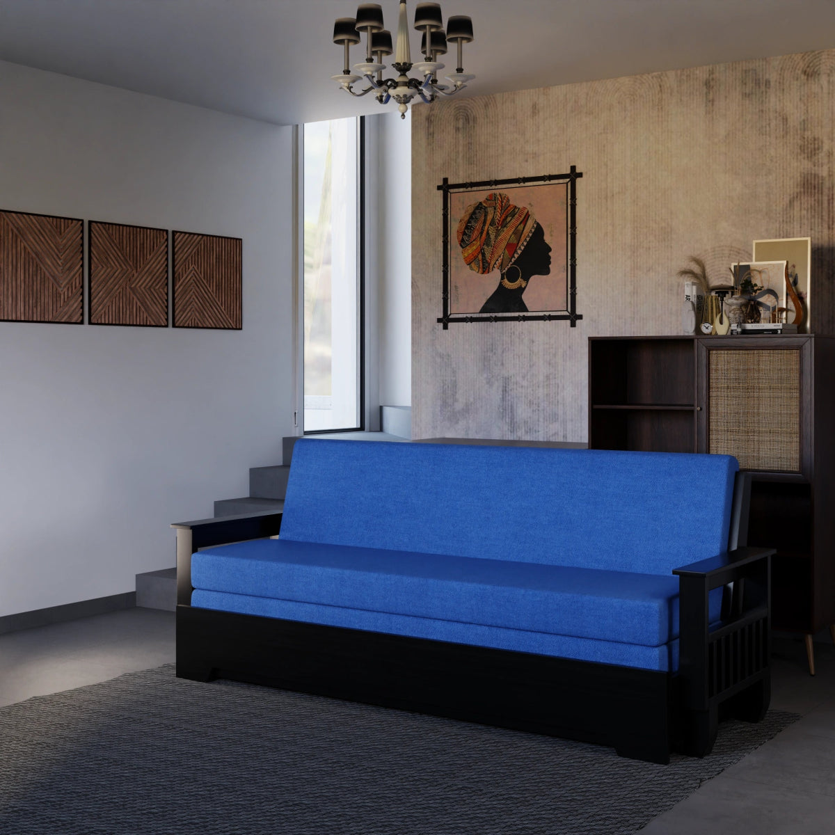 Vintage Harmony Sofa Cum Bed – Teakwood - Sekar Lifestyle