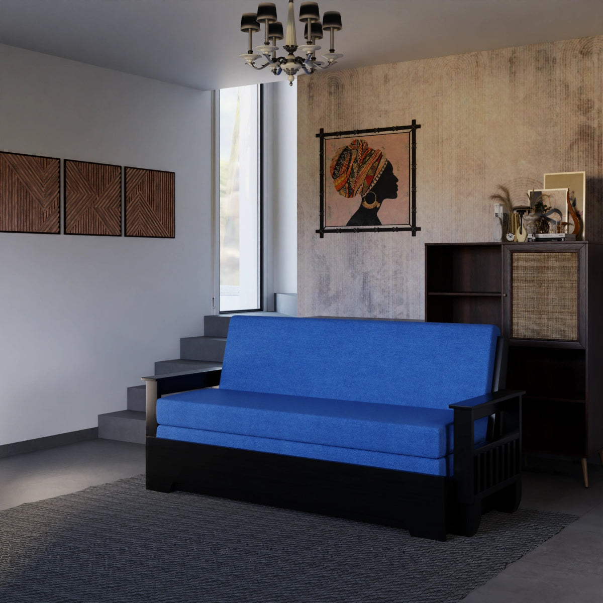 Vintage Harmony Sofa Cum Bed – Teakwood - Sekar Lifestyle