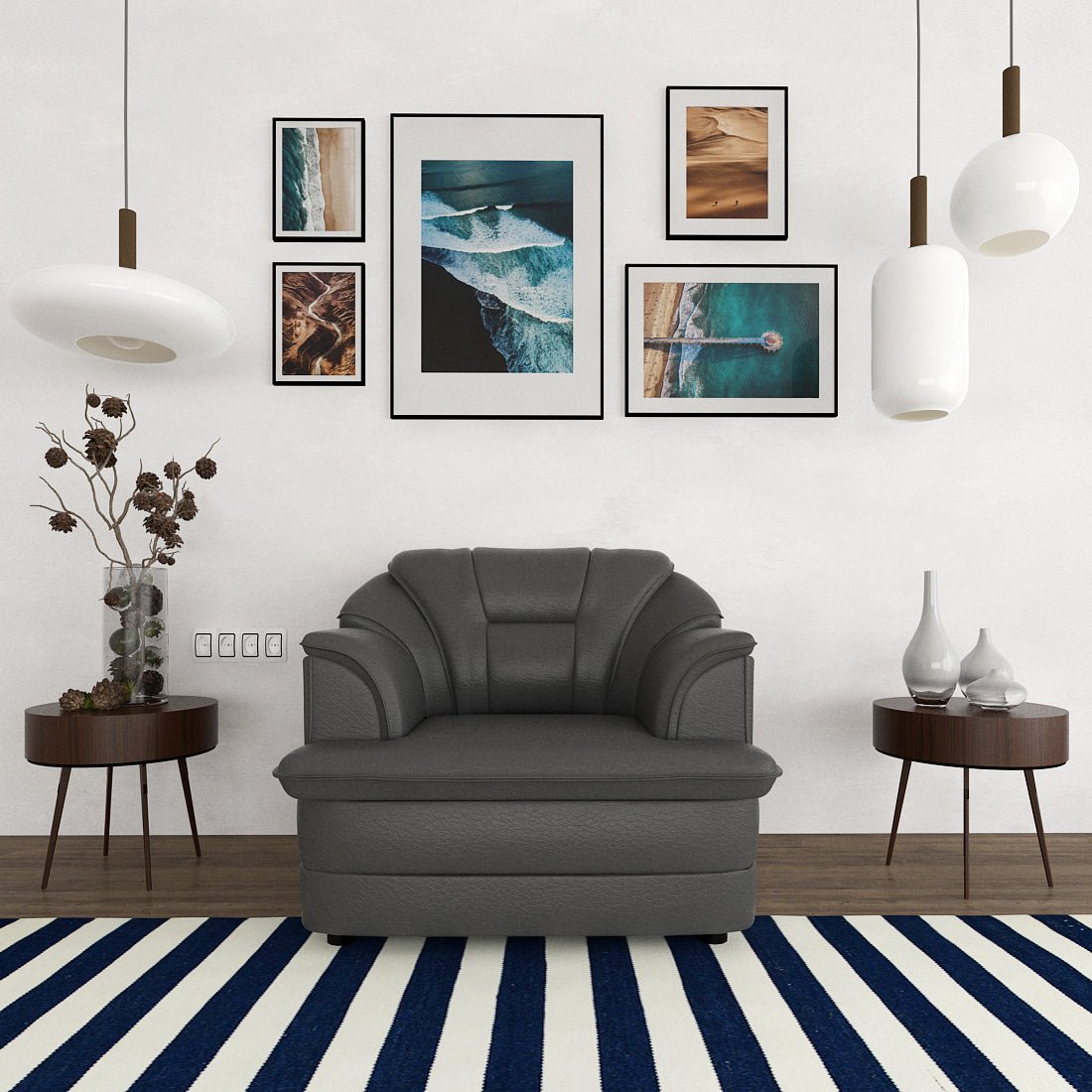 Butterfly Series Leatherette Sofa - Sekar Lifestyle