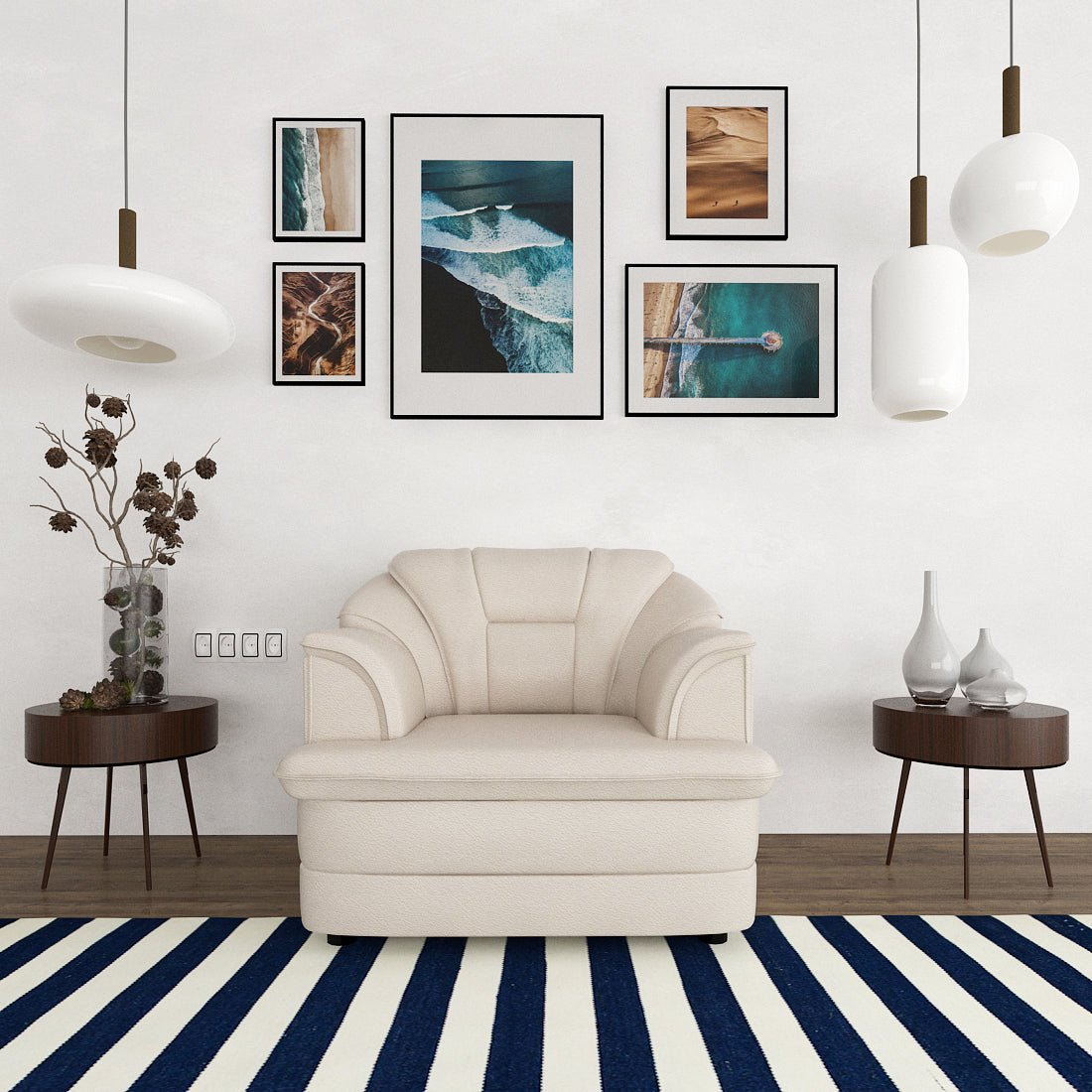 Butterfly Series Leatherette Sofa - Sekar Lifestyle