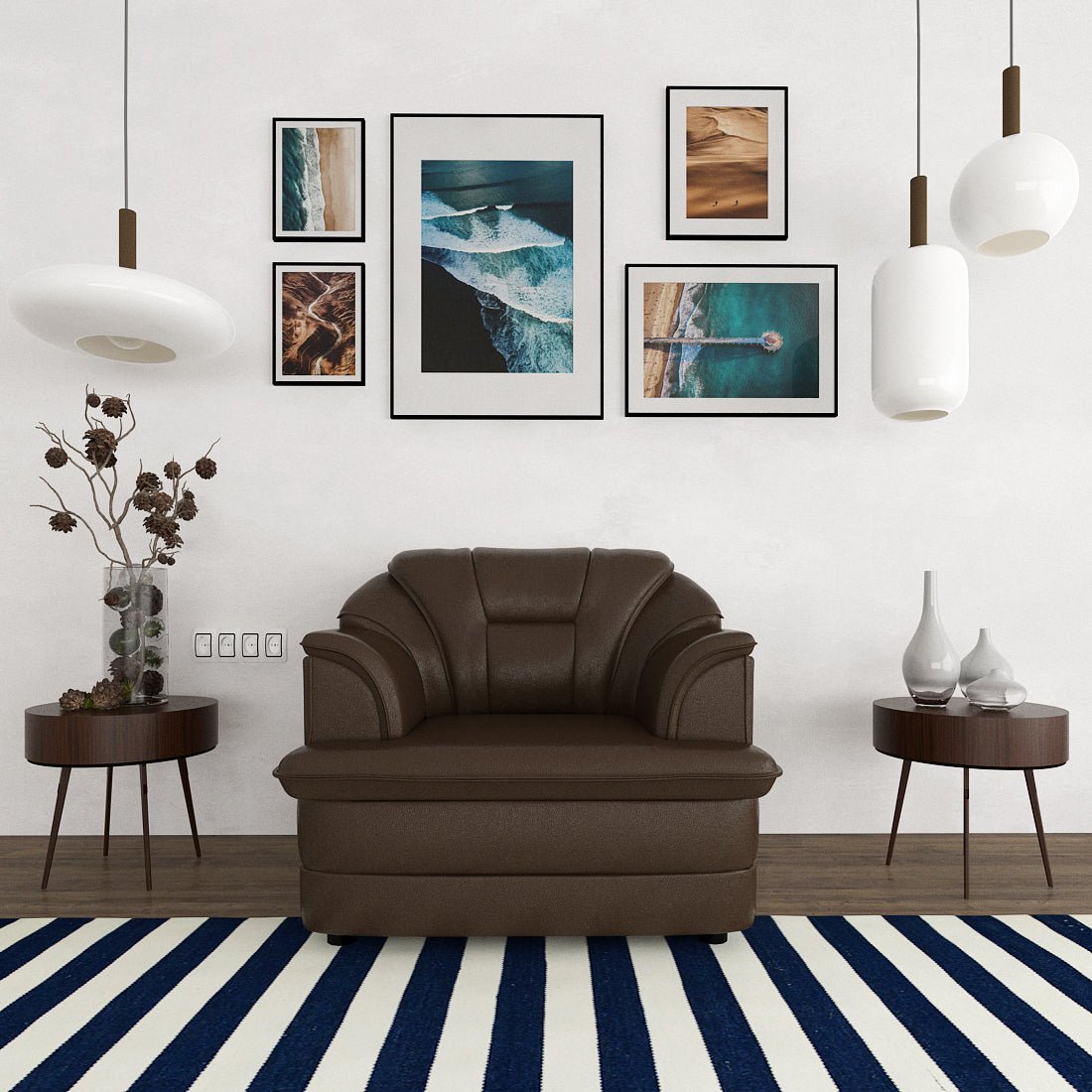 Butterfly Series Leatherette Sofa - Sekar Lifestyle