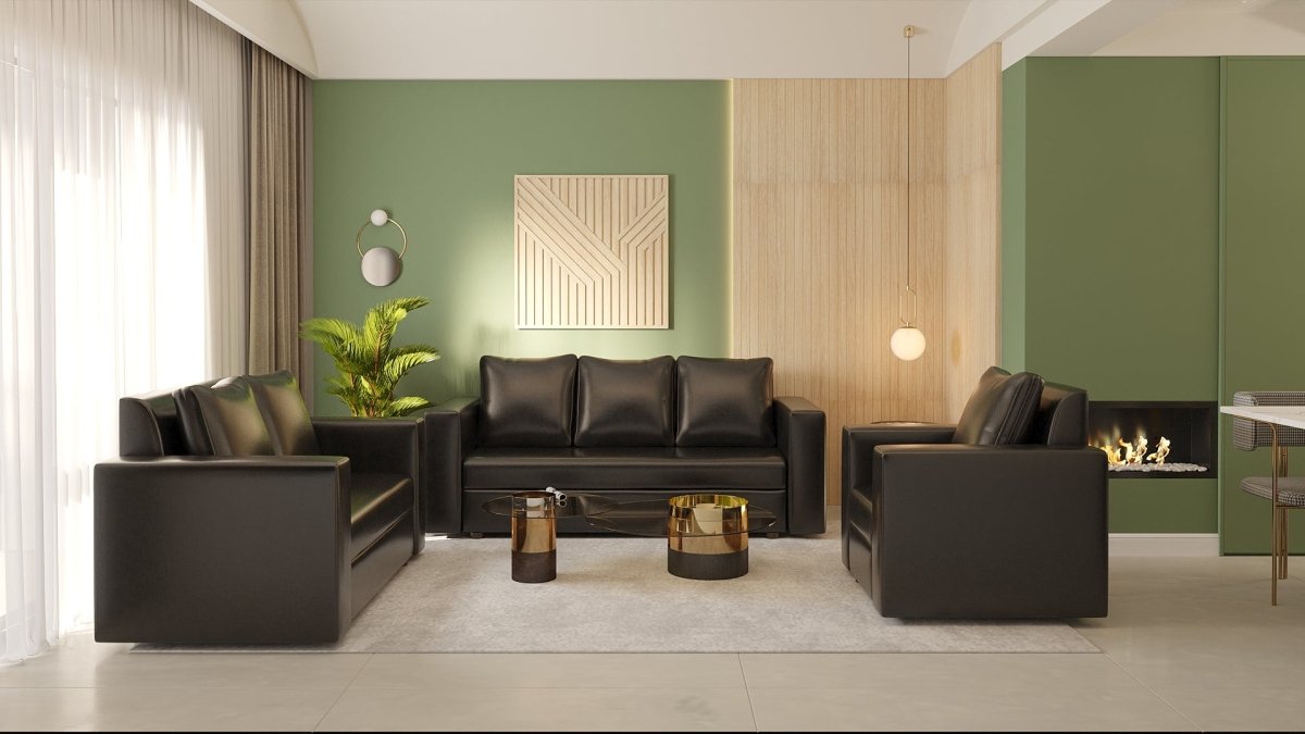 Couch Series with Pillows Leatherette Sofa - Sekar Lifestyle