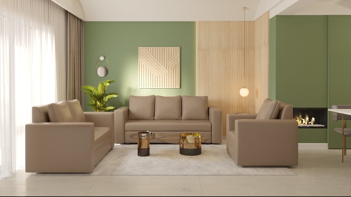 Couch Series with Pillows Leatherette Sofa - Sekar Lifestyle