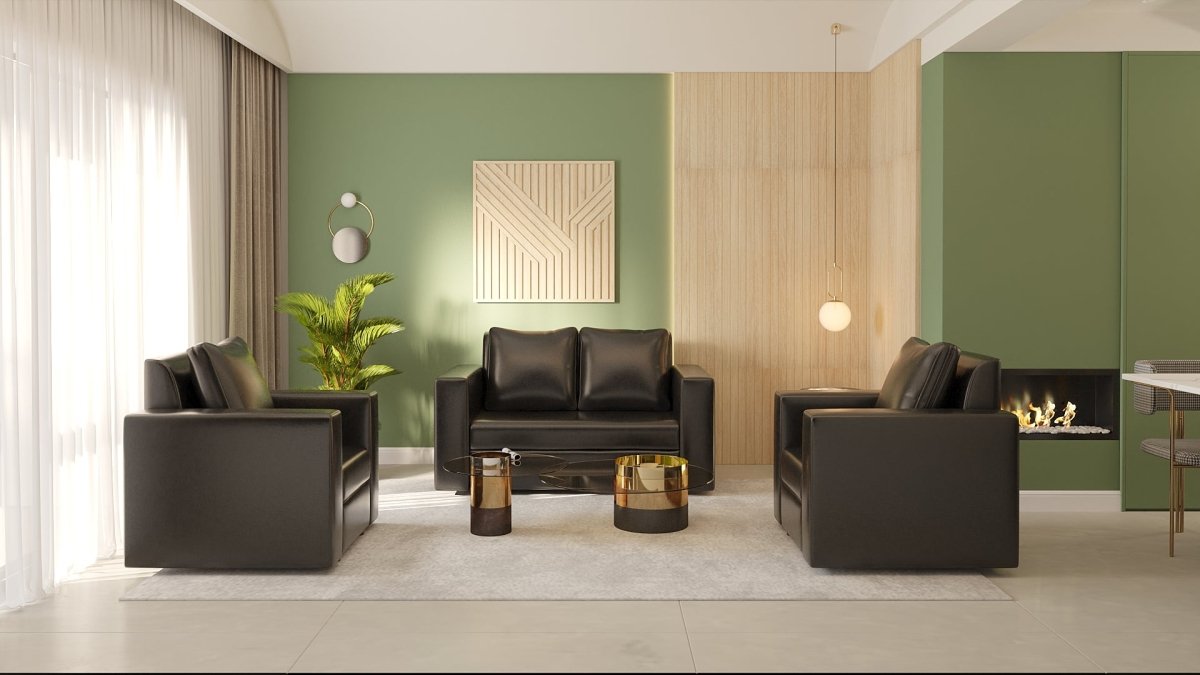 Couch Series with Pillows Leatherette Sofa - Sekar Lifestyle