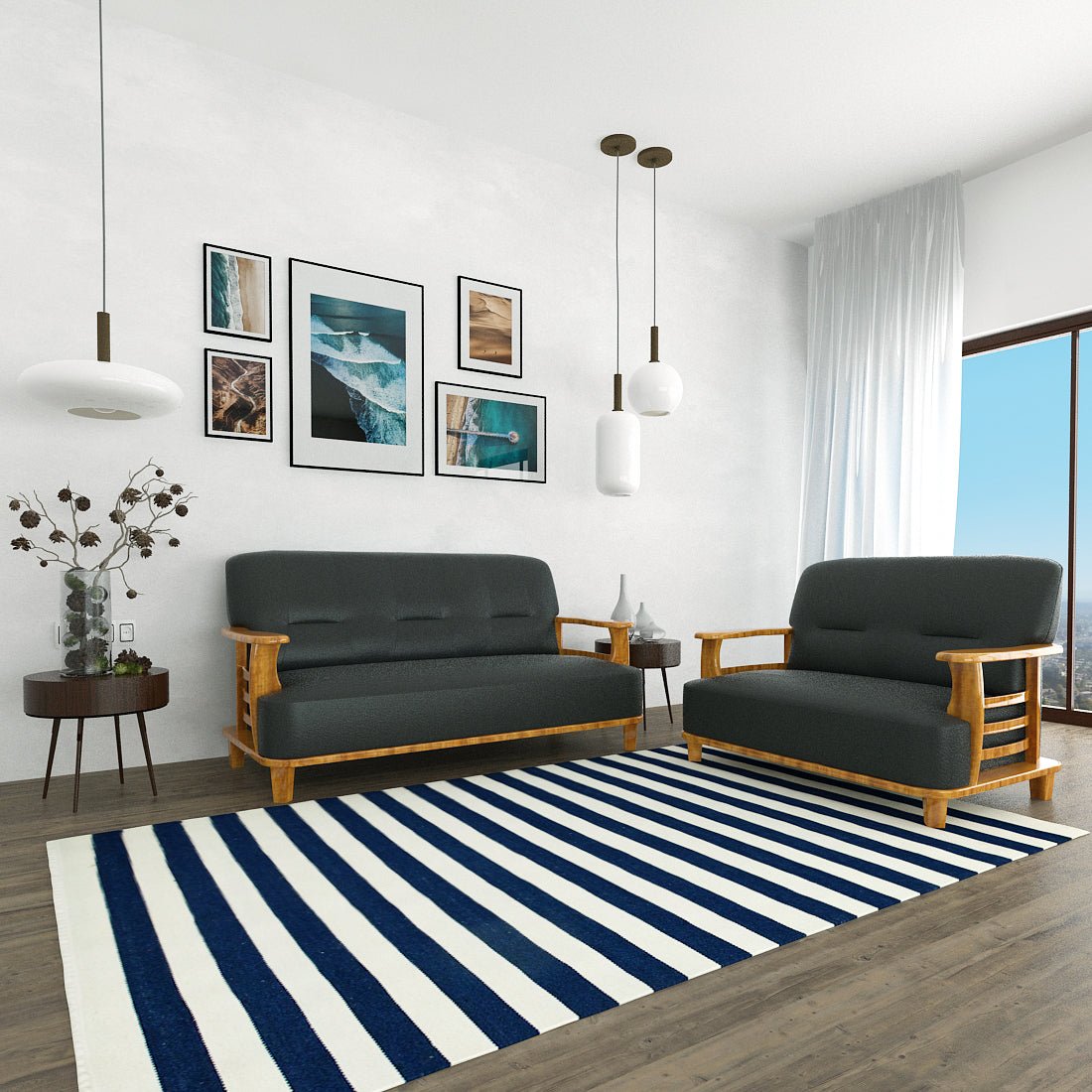 Elite Series Wooden Handle Sofa - Sekar Lifestyle