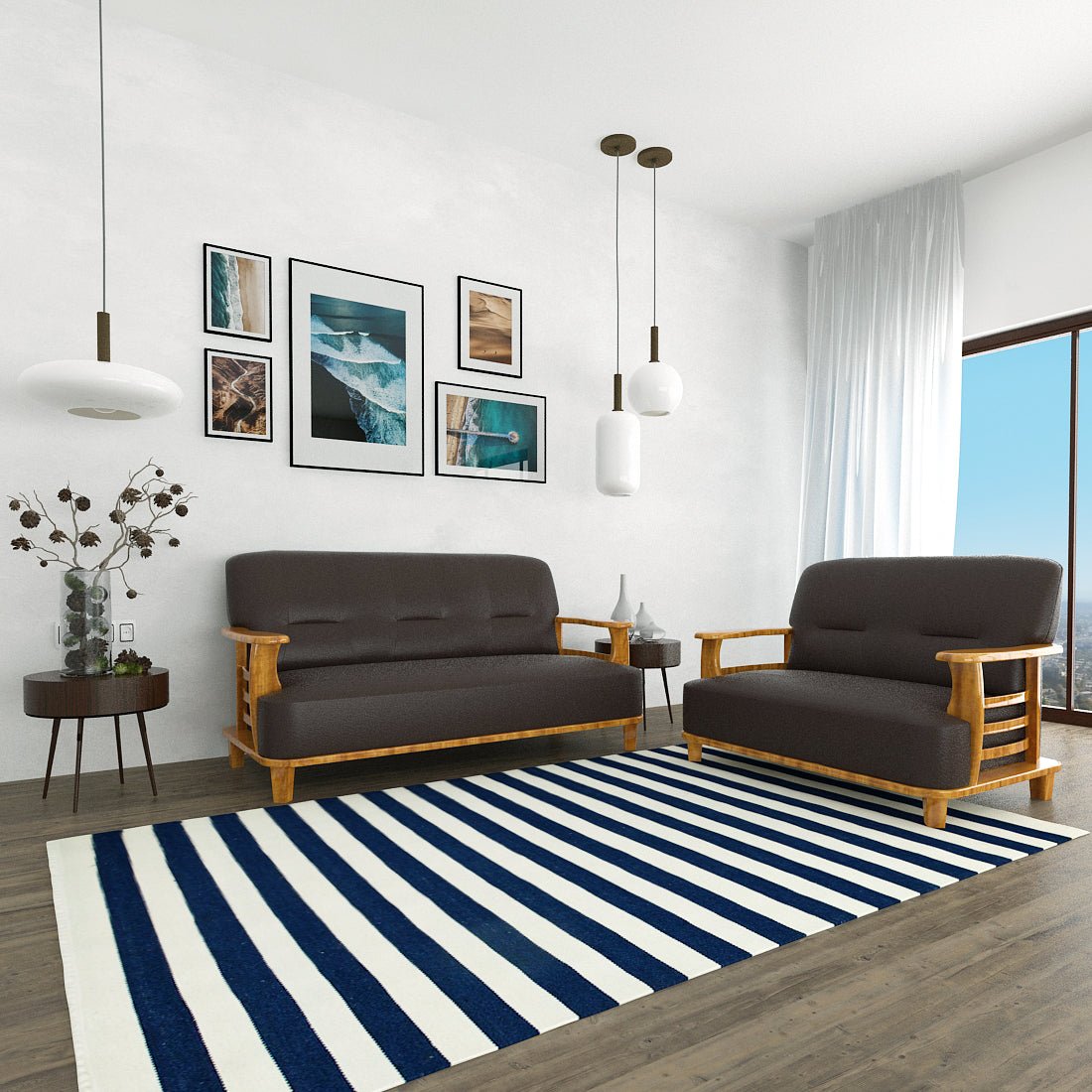 Elite Series Wooden Handle Sofa - Sekar Lifestyle