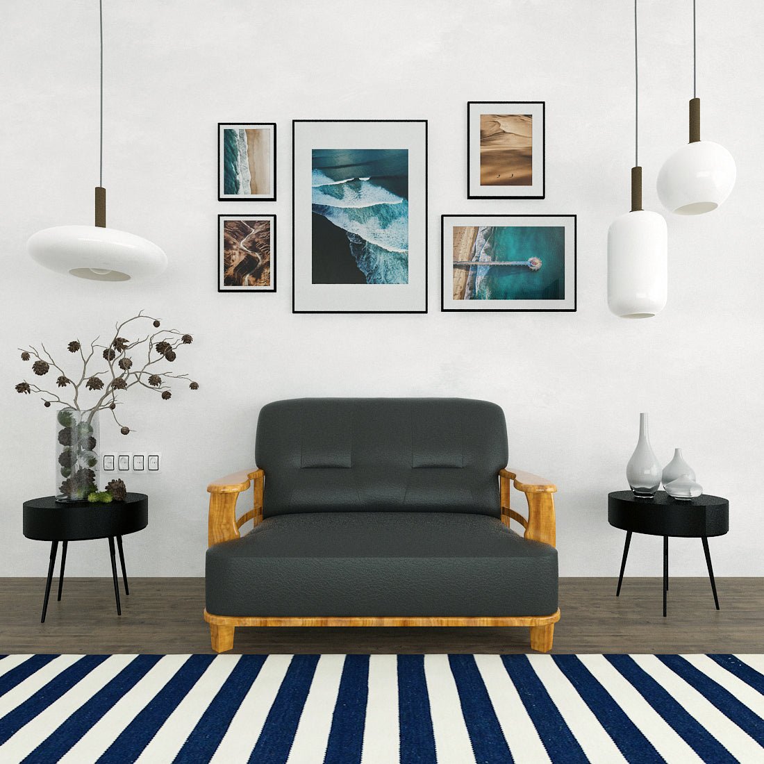 Elite Series Wooden Handle Sofa - Sekar Lifestyle