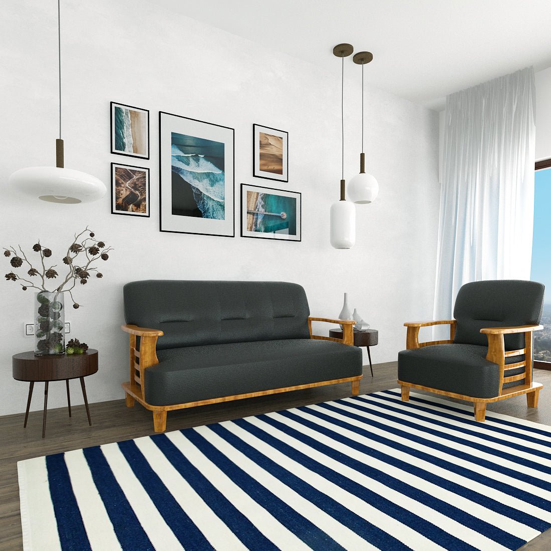 Elite Series Wooden Handle Sofa - Sekar Lifestyle