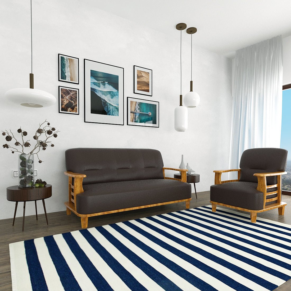 Elite Series Wooden Handle Sofa - Sekar Lifestyle