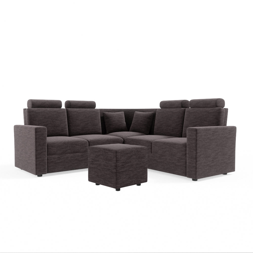 L Shape Corner Fabric Sofa [with Normal Handles] With Box Moda - Sekar Lifestyle