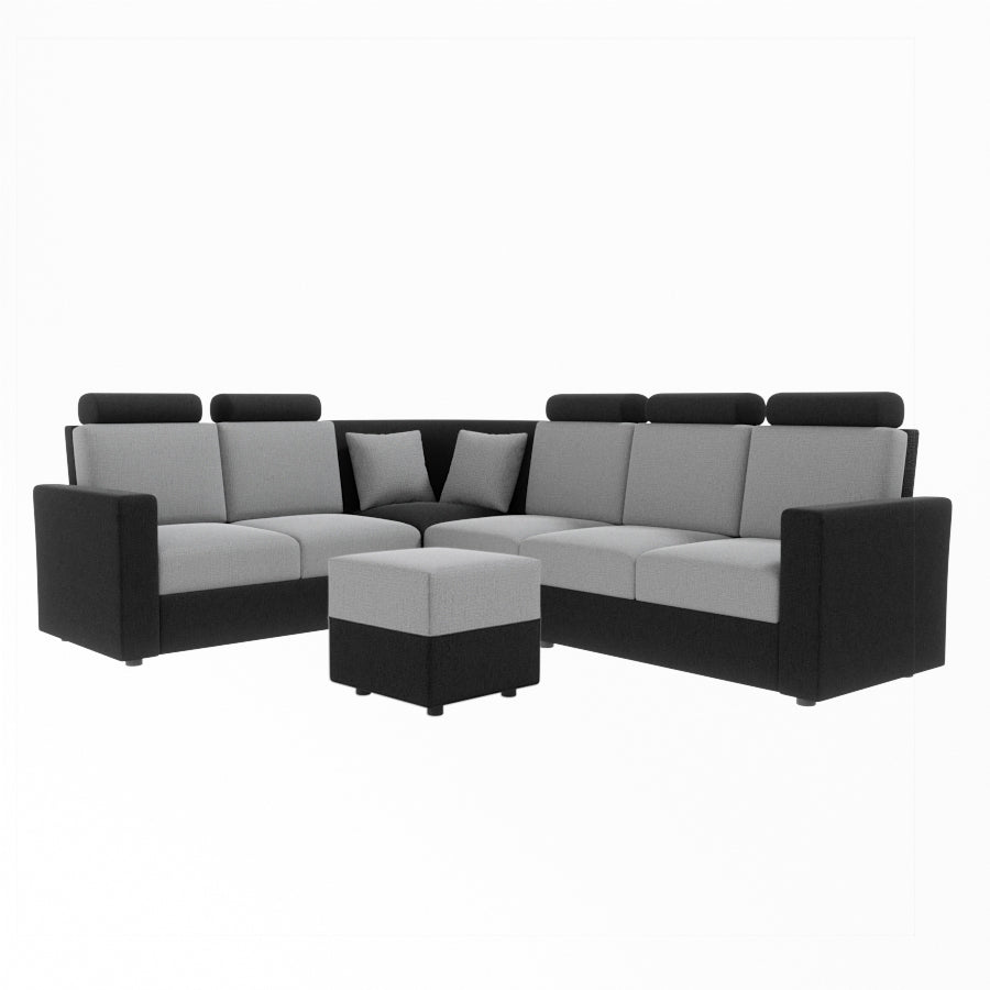 L Shape Corner Fabric Sofa [with Normal Handles] With Box Moda - Sekar Lifestyle