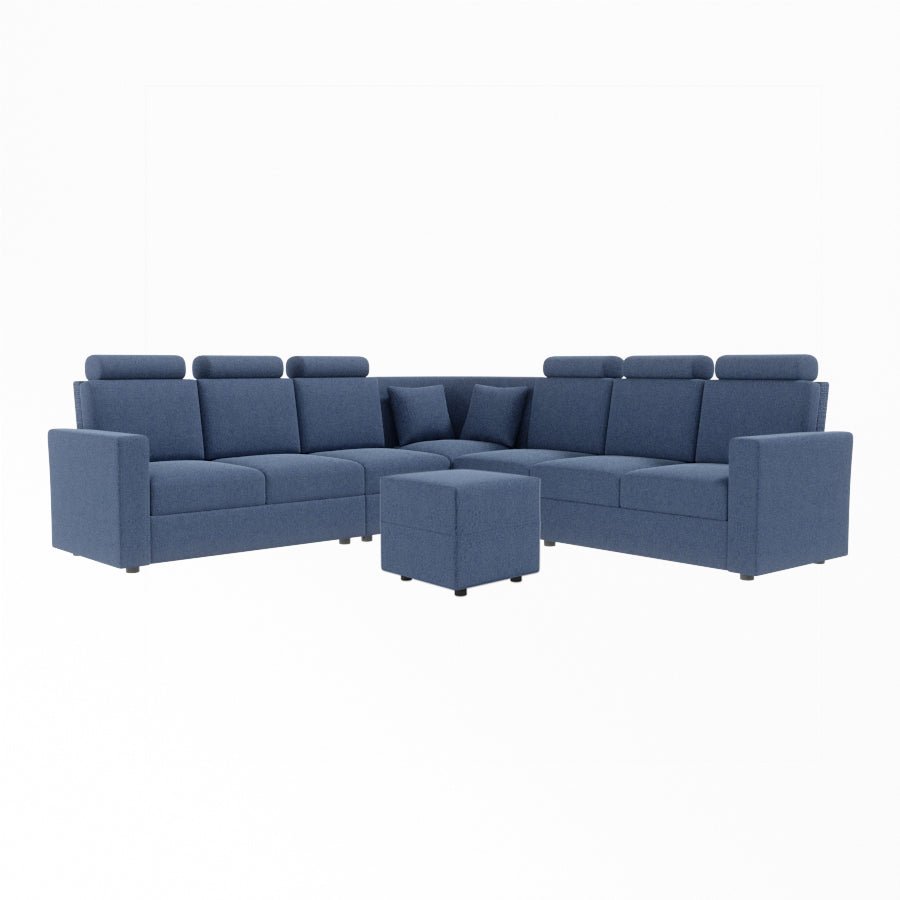 L Shape Corner Fabric Sofa [with Normal Handles] With Box Moda - Sekar Lifestyle